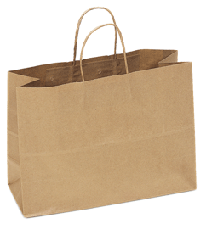 kraft paper shopping bag-200/pk, 16 x 6 x 15"