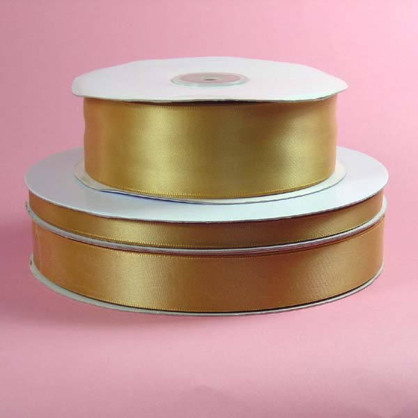 7/8" WIRED satin ribbon-25yds/roll, OLD GOLD