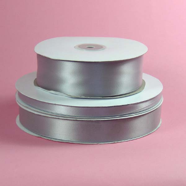 2-1/2" WIRED satin ribbon-25yds/roll, SILVER