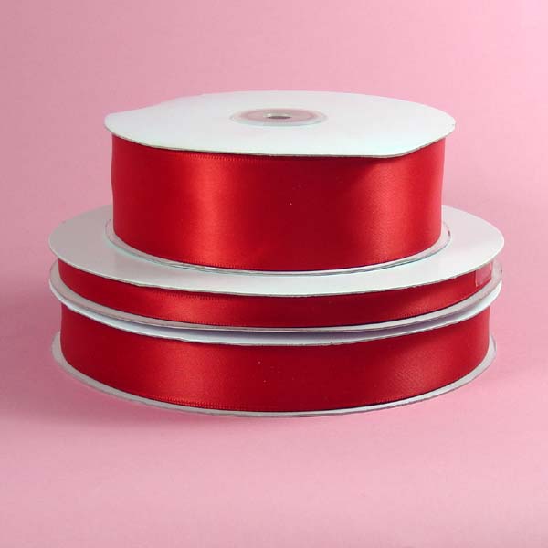 1-1/2" DOUBLE FACED satin ribbon-50yds/roll, RED