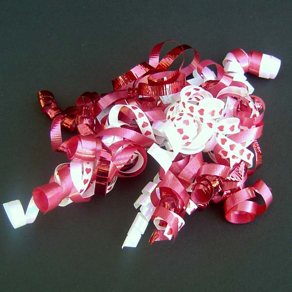 5" curly bow on hang tab-24bows/case, REDHEART