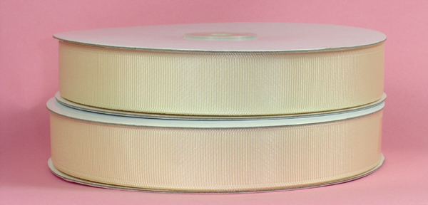 1/4" grosgrain ribbon-50yds/roll, IVORY