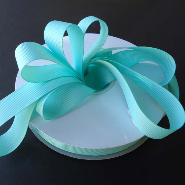 3/8" grosgrain ribbon-50yds/roll, AQUA