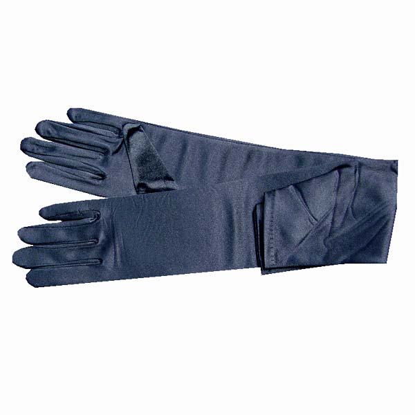 GLOVE-18" adult satin wedding glove-12BL, BLACK