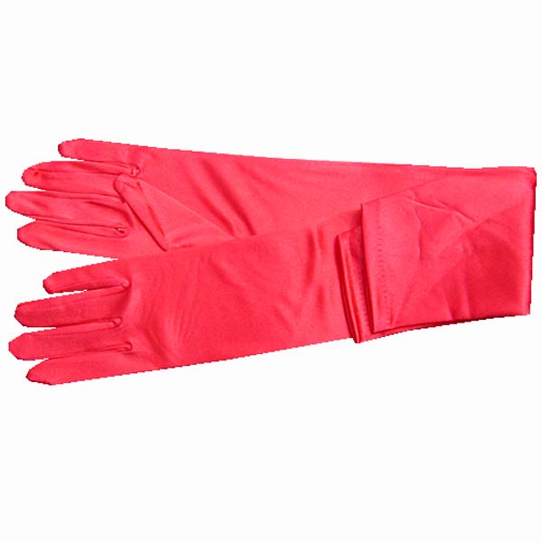 GLOVE-18" adult satin wedding glove-12BL, RED