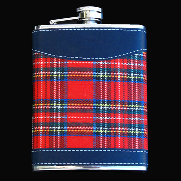 stainless steel hip flask, 8OZ, CLOTH RED