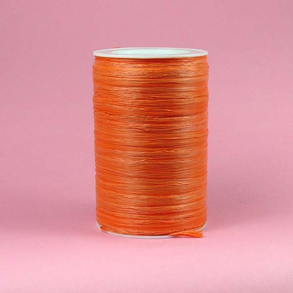 1/4" rayon raffia ribbon-100yds/roll, MATTE ORANGE