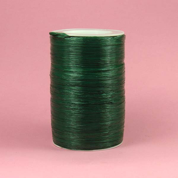 1/4" rayon raffia ribbon-100yds/roll, MATTE FOREST GREEN