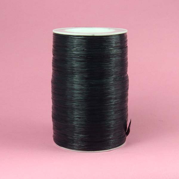 1/4" rayon raffia ribbon-100yds/roll, MATTE BLACK