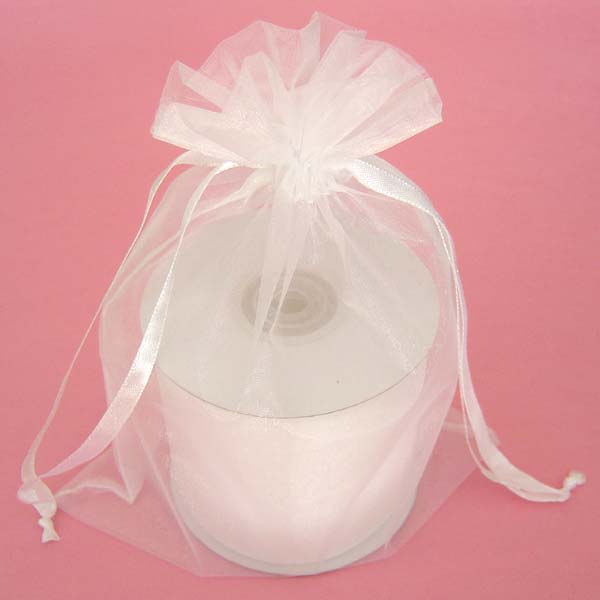 12x14" organza bag-10/pk, WHITE