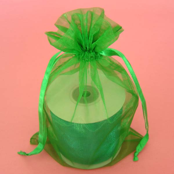 12x14" organza bag-10/pk, EMERALD