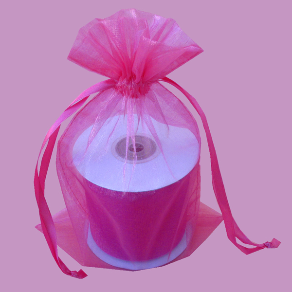 5x8" organza bag-30/pk, HOT PINK