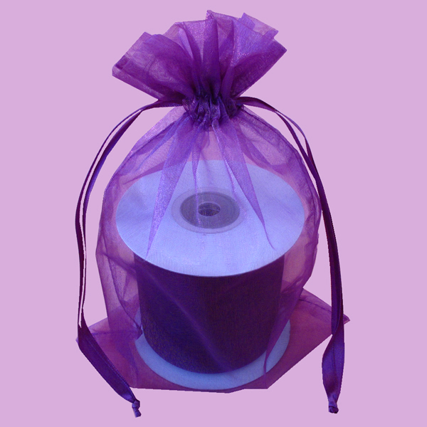 4x6" organza bag-30/pk, PLUM