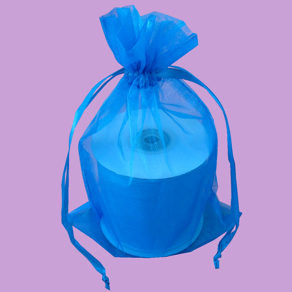 6.5x15" organza bag-10/pk, TURQUOISE
