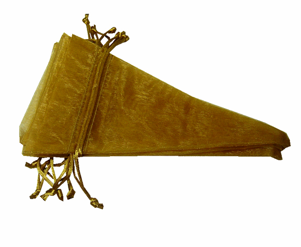 4-1/2x8" CONE organza bag-20/pk, GOLD