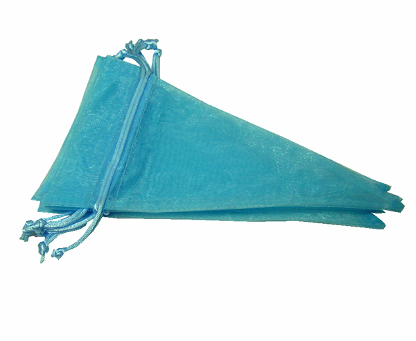 4-1/2x8" CONE organza bag-20/pk, LT BLUE