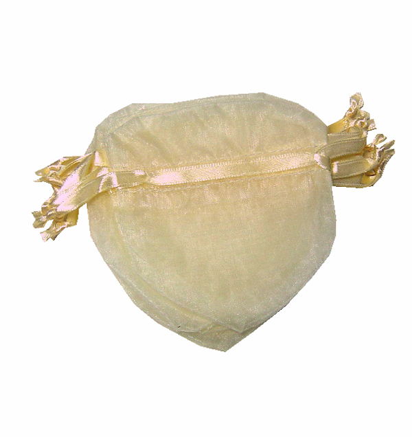 4x3-1/2" HEART SHAPED organza bag-30/pk, IVORY