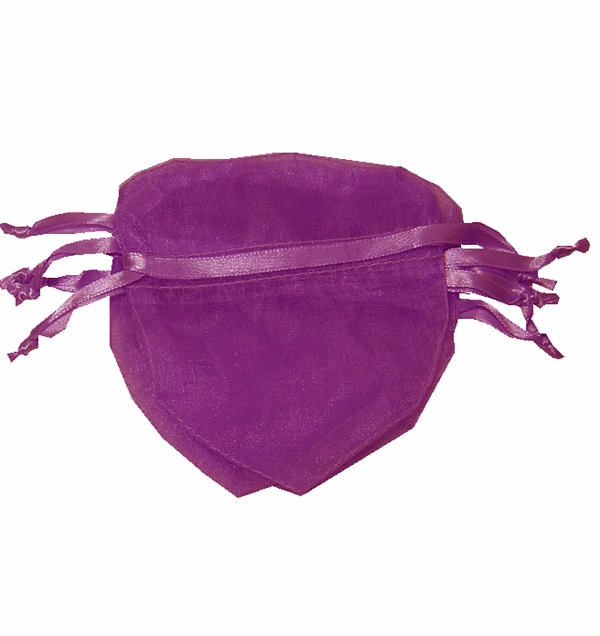 4x3-1/2" HEART SHAPED organza bag-30/pk, LAVENDER