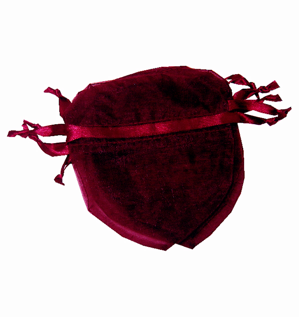 4x3-1/2" HEART SHAPED organza bag-30/pk, WINE