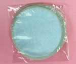 10" organza circle-25/pk, BLUE/GOLD TRIM