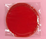10" organza circle-25/pk, RED/GOLD TRIM
