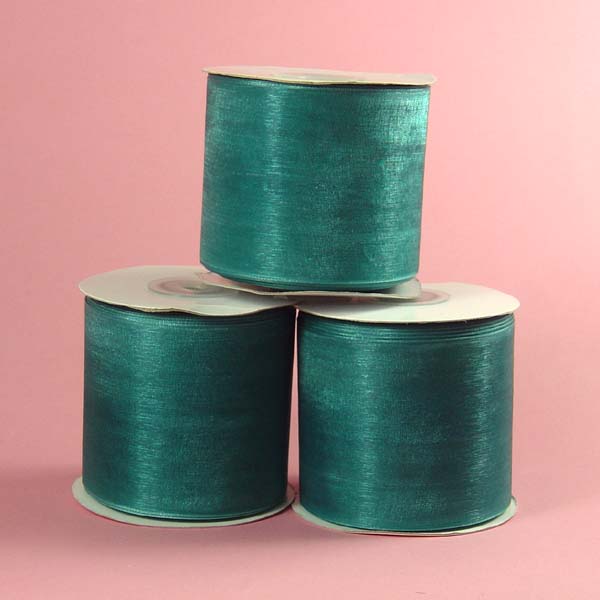 1-1/2" organza ribbon-25yds/roll, JADE