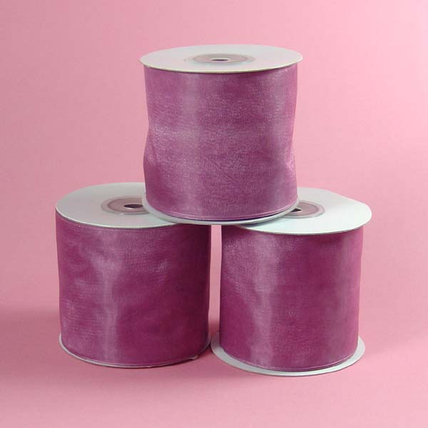 2-3/4" organza ribbon-25yds/roll, ROSY MAUVE