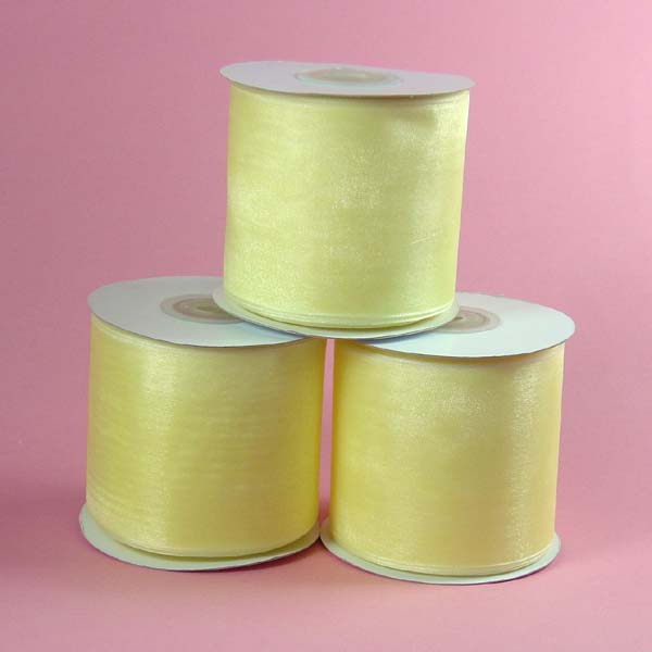 7/8" organza ribbon-25yds/roll, BABY MAIZE