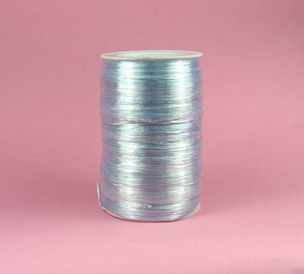1/4" rayon raffia ribbon-100yds/roll, PEARLIZED LT BLUE