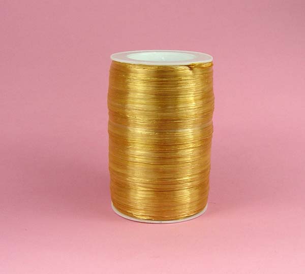 1/4" rayon raffia ribbon-100yds/roll, PEARLIZED GOLD