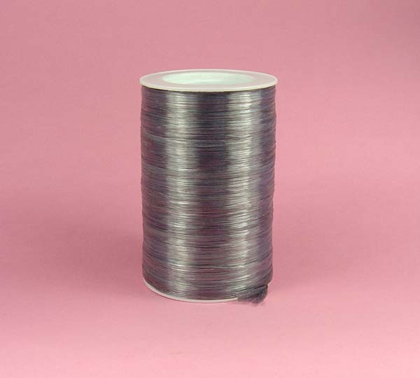 1/4" rayon raffia ribbon-100yds/roll, PEARLIZED SILVER
