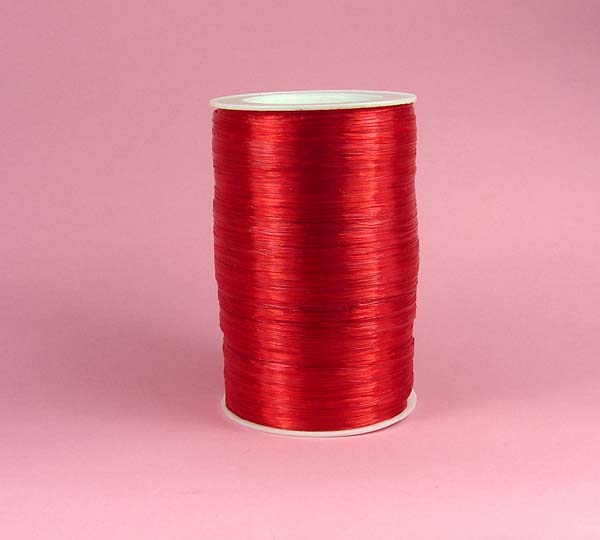 1/4" rayon raffia ribbon-100yds/roll, PEARLIZED RED