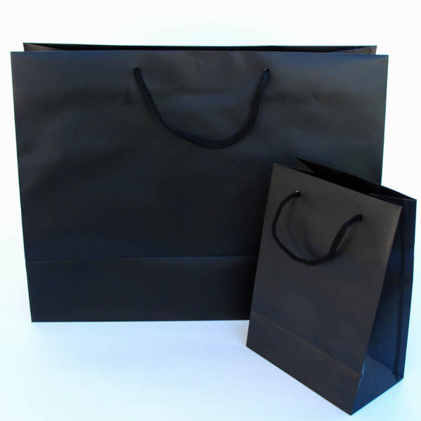 frosty euro tote w/rope handle 6-1/4"X3-1/2"X8-1/2" (size C)-25/pk, BLACK