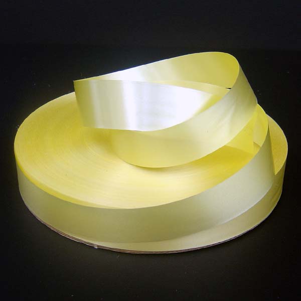 1-1/4" poly satin-finish ribbon-250yds/roll, YELLOW