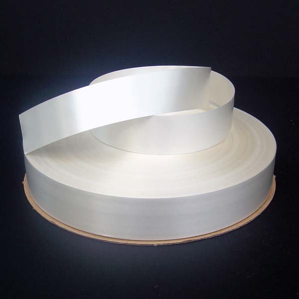 3/4" poly satin-finish ribbon-250yds/roll, IVORY