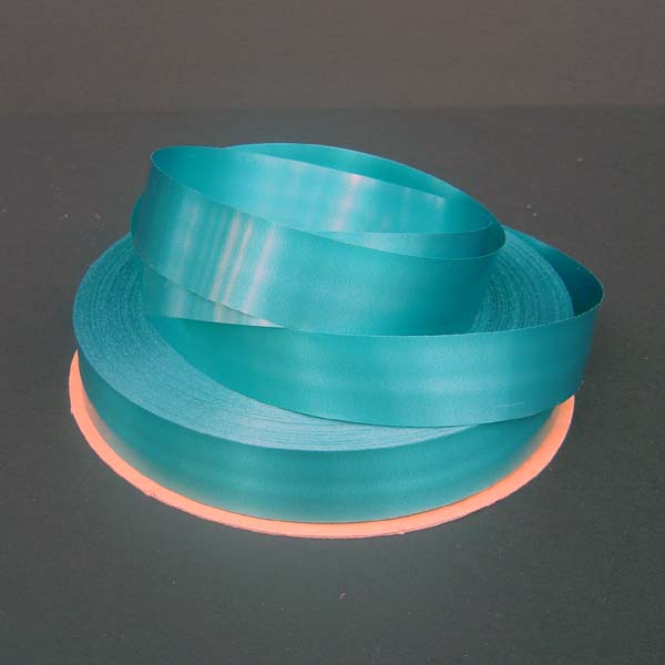 3/4" poly satin-finish ribbon-250yds/roll, TEAL