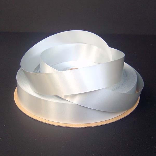 3/4" poly satin-finish ribbon-250yds/roll, SILVER