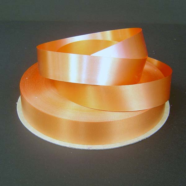 3/4" poly satin-finish ribbon-250yds/roll, ORANGE