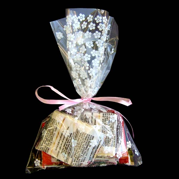 6X9" printed cello bag-100/pk, BLOSSOM-WHITE