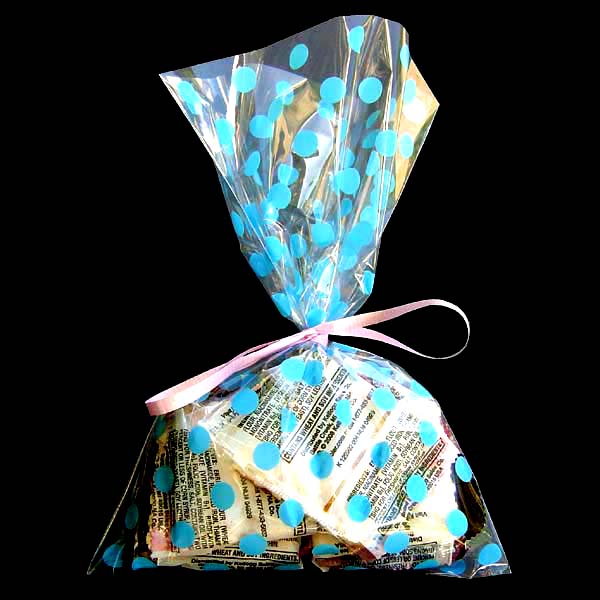 8x12" printed cello bag-100/pk, DOT-BLUE