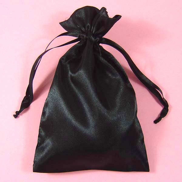 3x4" satin bag-30/pk, BLACK
