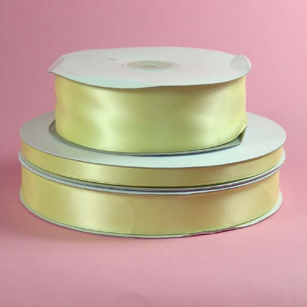 2-1/4" DOUBLE FACED satin ribbon-50yds/roll, BABY MAIZE