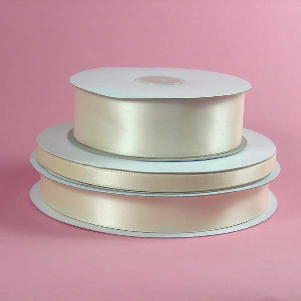 2-1/4" DOUBLE FACED satin ribbon-50yds/roll, IVORY