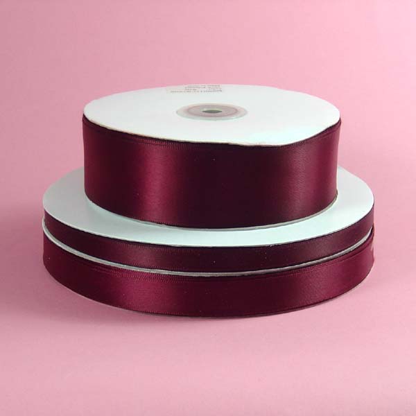 2-1/4" DOUBLE FACED satin ribbon-50yds/roll, WINE