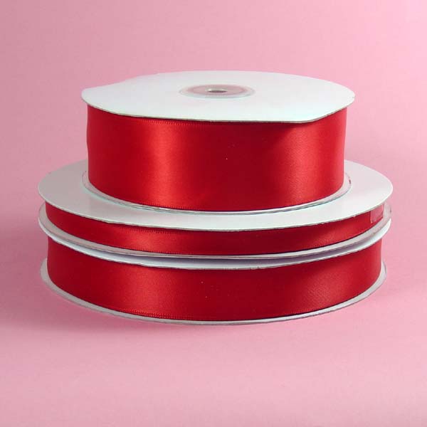 2-1/4" DOUBLE FACED satin ribbon-50yds/roll, RED