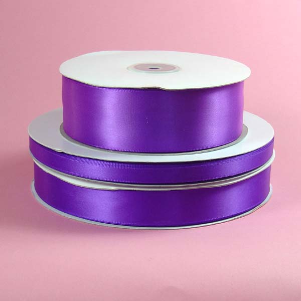 2-1/4" DOUBLE FACED satin ribbon-50yds/roll, PURPLE