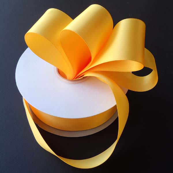 2-1/4" DOUBLE FACED satin ribbon-50yds/roll, LT GOLD