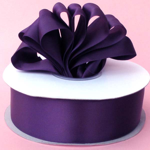 2-1/4" DOUBLE FACED satin ribbon-50yds/roll, PLUM