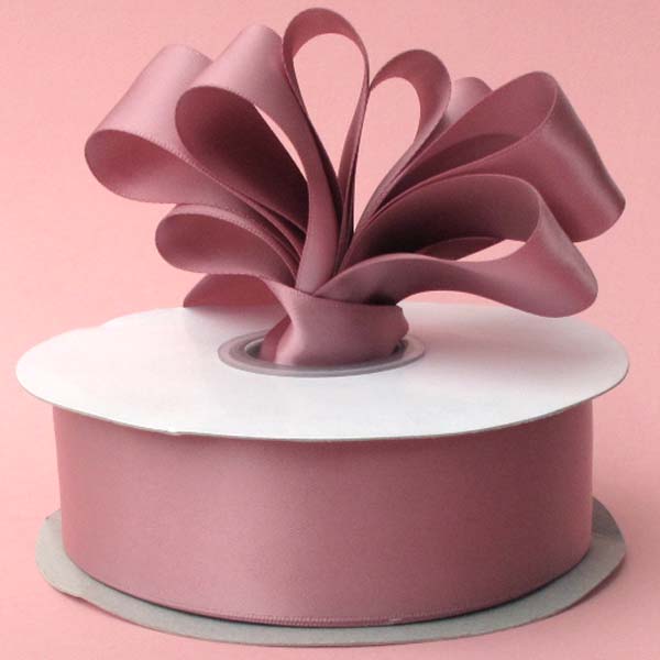 2-1/4" DOUBLE FACED satin ribbon-50yds/roll, ROSY MAUVE