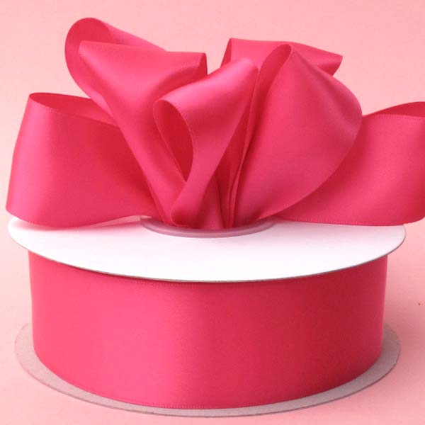 2-1/4" DOUBLE FACED satin ribbon-50yds/roll, SHOCKING PINK